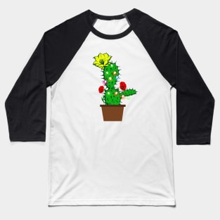 Christmas Cactus with lights between flowers Baseball T-Shirt